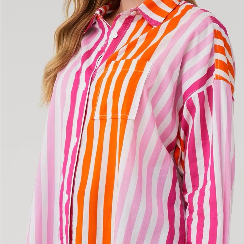 Beach Riot Alexa Striped Top/Coverup